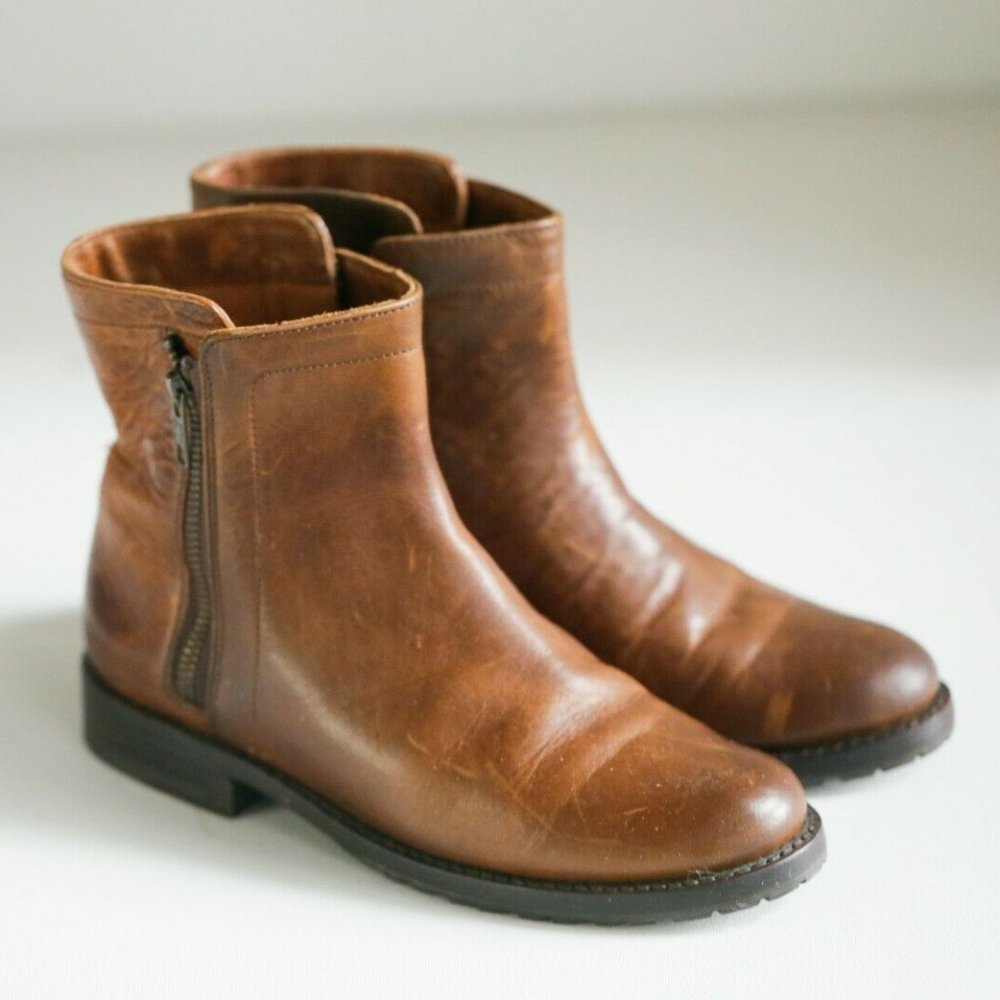 Fry Short Ankle Double Zip Brown Fall Winter Class